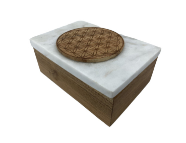 Kartenbox Marmor Blume des Lebens